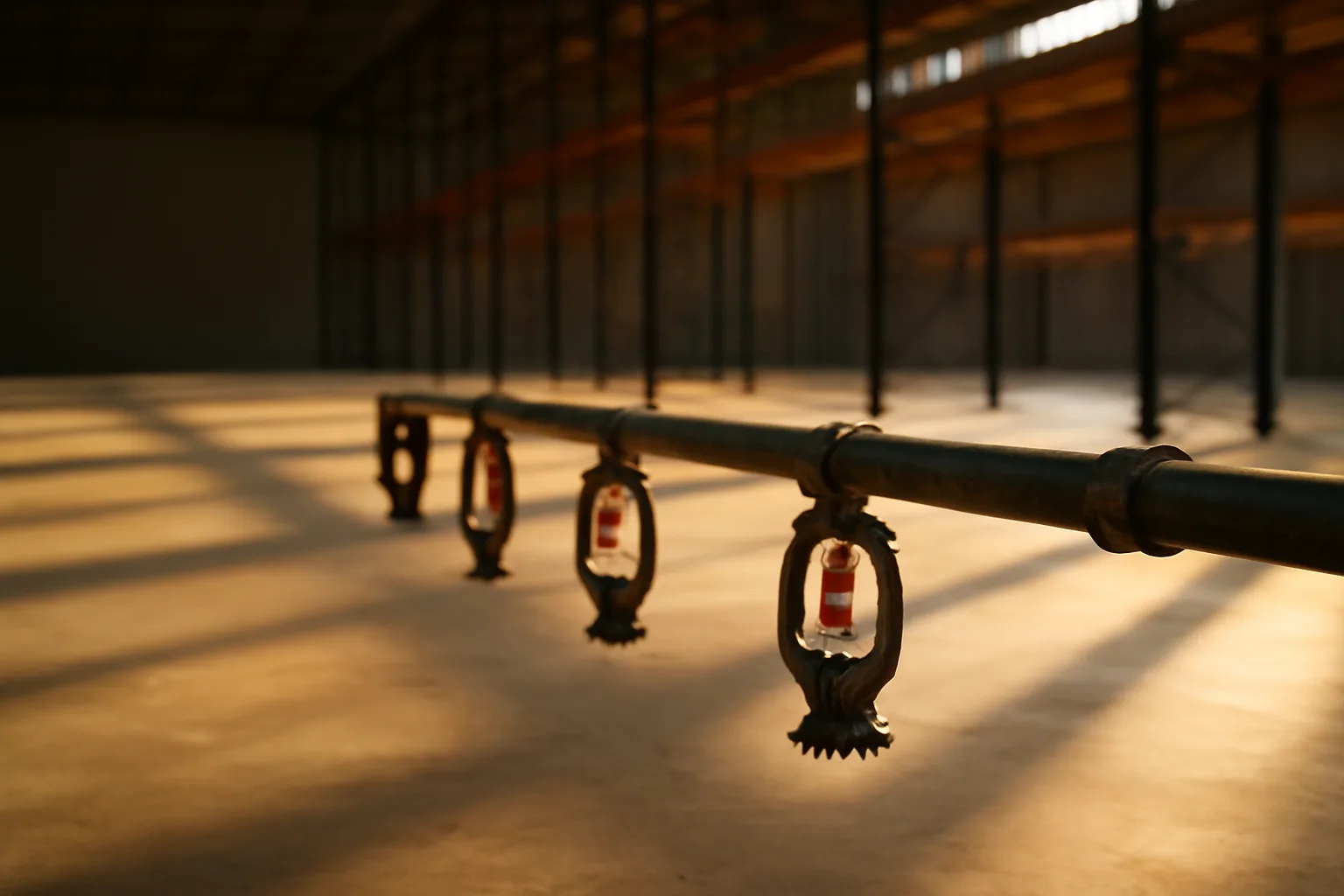 Wet-pipe sprinkler heads in a Tampa warehouse used for Florida ITM